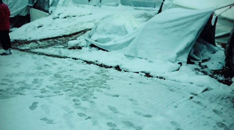 Σοβαρά προβλήματα στον καταυλισμό της Μόριας από την επέλαση του χιονιά